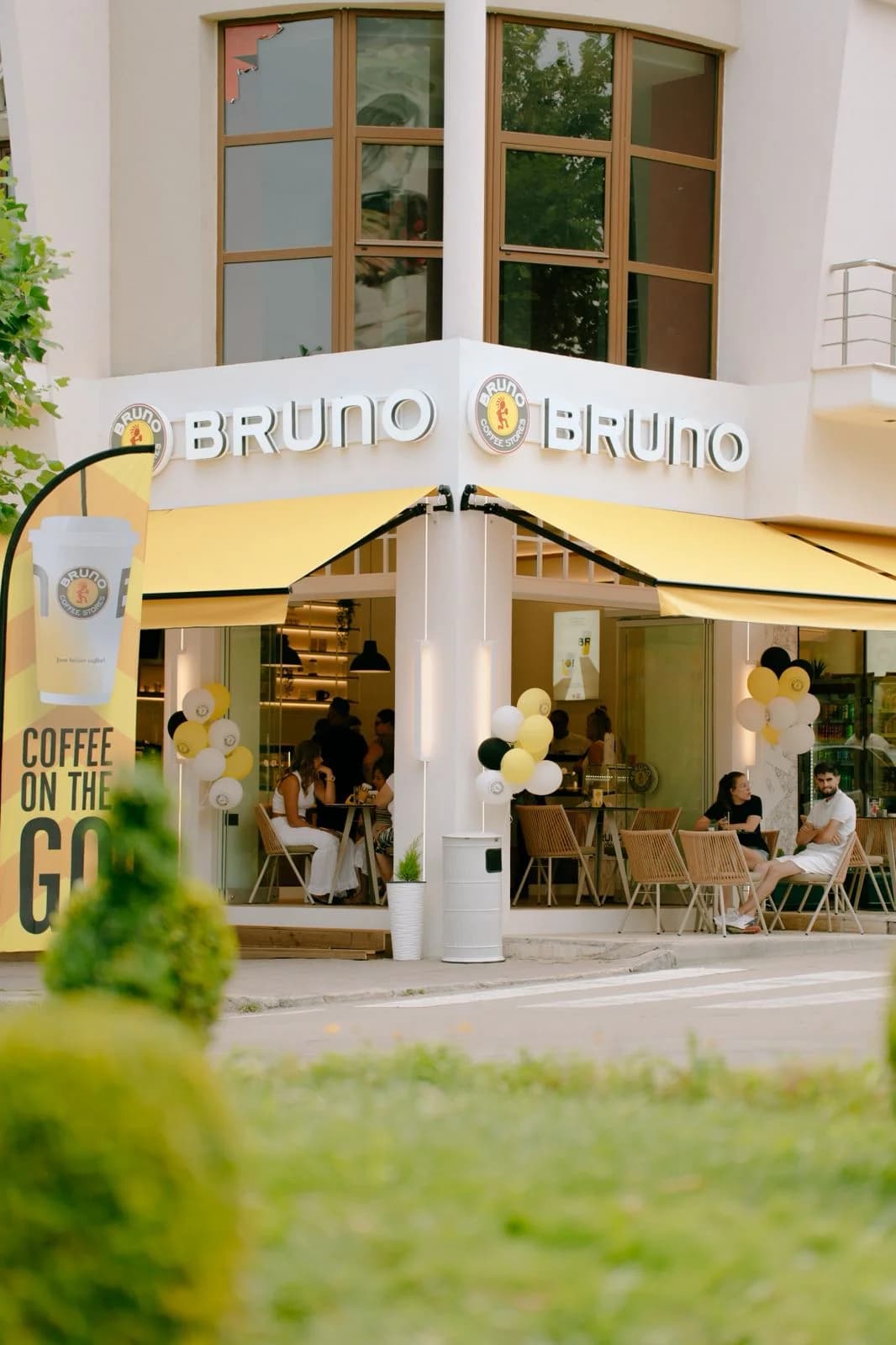 The exterior of Bruno Coffee Store in Korça